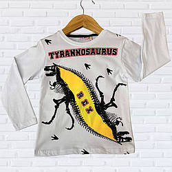 Турецький демісезонний білий джемпер "Два Тиранозавра" Розміри: 1-2, 3-4, 5-6, 7-8 років (38272-2)