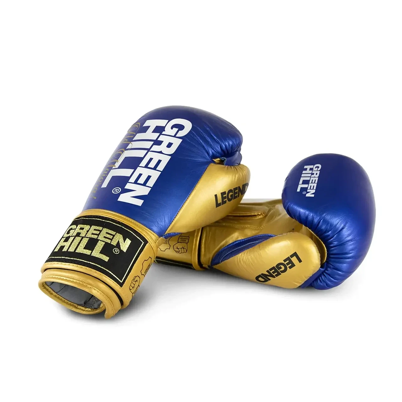 Боксерські рукавиці LEGEND PLATINUM Green Hill синьо-золотий 12, фото 1