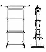 Складна вертикальна сушарка  для білизни  (72 × 64 × 170 см) на 3 рівні  Сіра