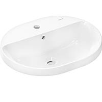 60161450 Xuniva U Раковина овальна врізна з 1 отв. під змішувач, з переливом, 550 x 450 мм, білий (1 сорт)