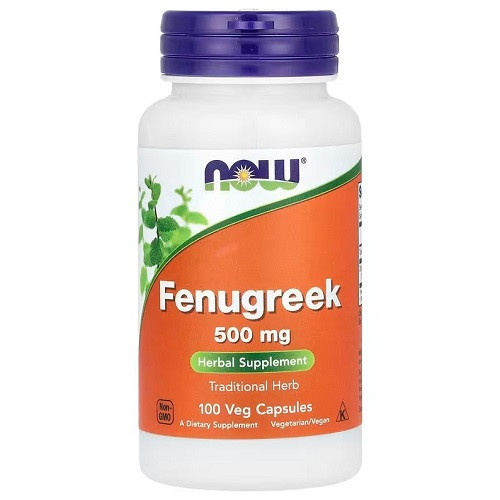 Підвищення тестостерону Now Fenugreek 500 mg (100 капсул.), фото 1