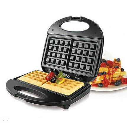 Електровафельниця для тонких вафель, Якісна побутова вафельниця, Функціональна вафельниця LM-82, фото 1