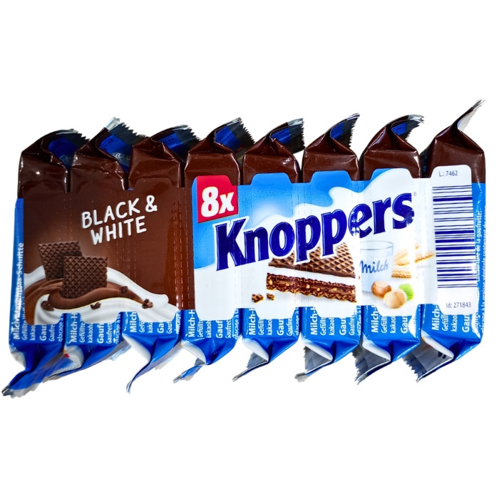 Вафлі Knoppers Black & white 200 г (8*25г), фото 1