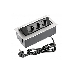 Подовжувач Вбудований Soft 3X гн. Schuko, Кабель 1,5М З мережевою Вилкою, Алюміній (Ae-Pbsc3Gs-53) GTV