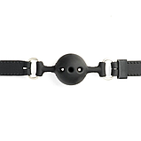 Чорний кляп куля в рот для рольових ігор, Кляп із силікону з отворами, БДСМ аксесуар, Інтимні іграшки, фото 6