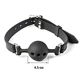 Чорний кляп куля в рот для рольових ігор, Кляп із силікону з отворами, БДСМ аксесуар, Інтимні іграшки, фото 8