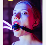 Чорний кляп куля в рот для рольових ігор, Кляп із силікону з отворами, БДСМ аксесуар, Інтимні іграшки, фото 4