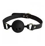 Чорний кляп куля в рот для рольових ігор, Кляп із силікону з отворами, БДСМ аксесуар, Інтимні іграшки, фото 9