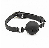 Чорний кляп куля в рот для рольових ігор, Кляп із силікону з отворами, БДСМ аксесуар, Інтимні іграшки, фото 5