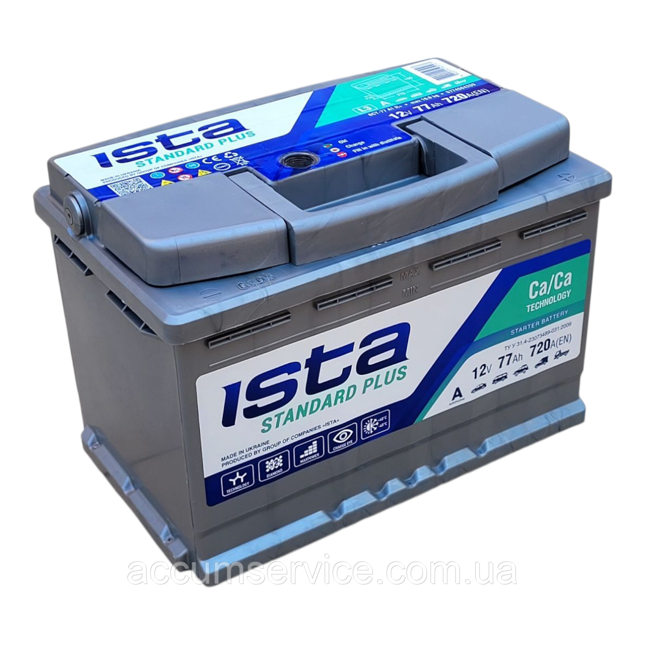 Акумулятор ISТА Standard Plus 6СТ-77 А1 E (77/45-04)