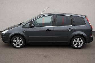 Молдинг скла (4 шт., нерж.) для Ford C-Max 2004-2010 рр від VLF комп.