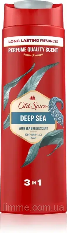 Шампунь та гель для душу Old Spice Deep Sea 3 в 1 для чоловіків 400 мл.