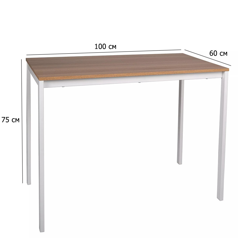 Кухонний стіл для невеликої кухні Mario 100х60 см дуб на металевих ніжках кремового кольору, фото 1