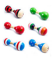 Дитячі дерев'яні двосторонні маракаси