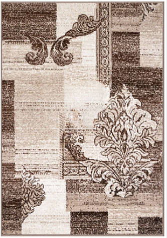 Приліжковий килим 0,80х1,50 "Бежевий вензель" Cappuccino 16009/12, фото 1