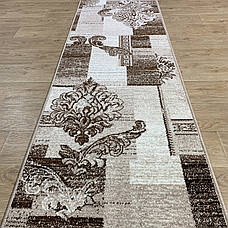 Килимова доріжка ширина 1,50м "Бежевий вензель" Cappuccino 16009/12, фото 2