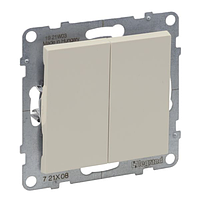 SUNO Перемикач двоклавішний 10А автоматичні клеми, колір Слонова кістка