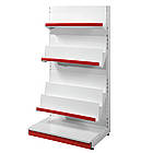 Книжковий стелаж 1600х750 мм, приставний стелаж для книг, металевий стелаж для книг, стелаж для газет, стелаж для преси, фото 2