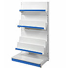 Книжковий стелаж 1600х750 мм, приставний стелаж для книг, металевий стелаж для книг, стелаж для газет, стелаж для преси, фото 4