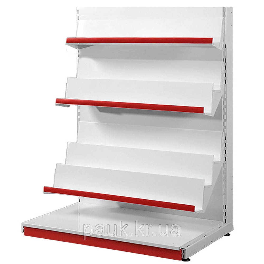 Стелаж для книг, газет, журналів 1600*1200 мм, приставний стелаж торговий, стелаж для книжок в магазин, торговий книжковий стелаж, фото 1