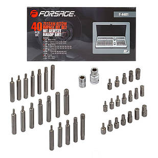 Набір біт 40пр. 3/8" з бітотримачами (T20-Т55, H4-H12, M5-M12) у металевому кейсі