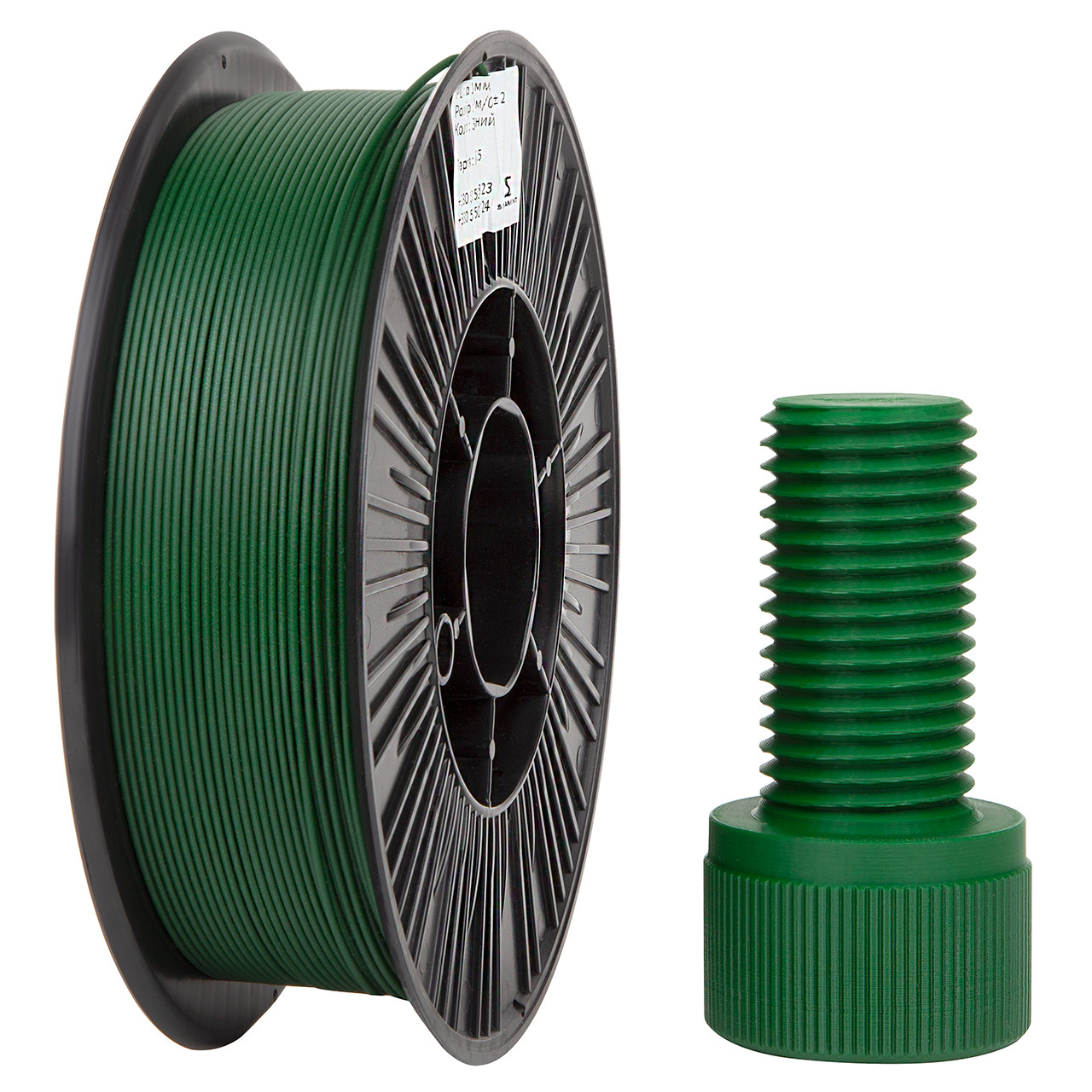Пластик DSF PLA  Dark Green, Classic Spool, 1.75мм, 0.75кг, 250м, H200-240°C, B50-85°C, Темно-Зелений філамент для 3Д-друку, фото 1