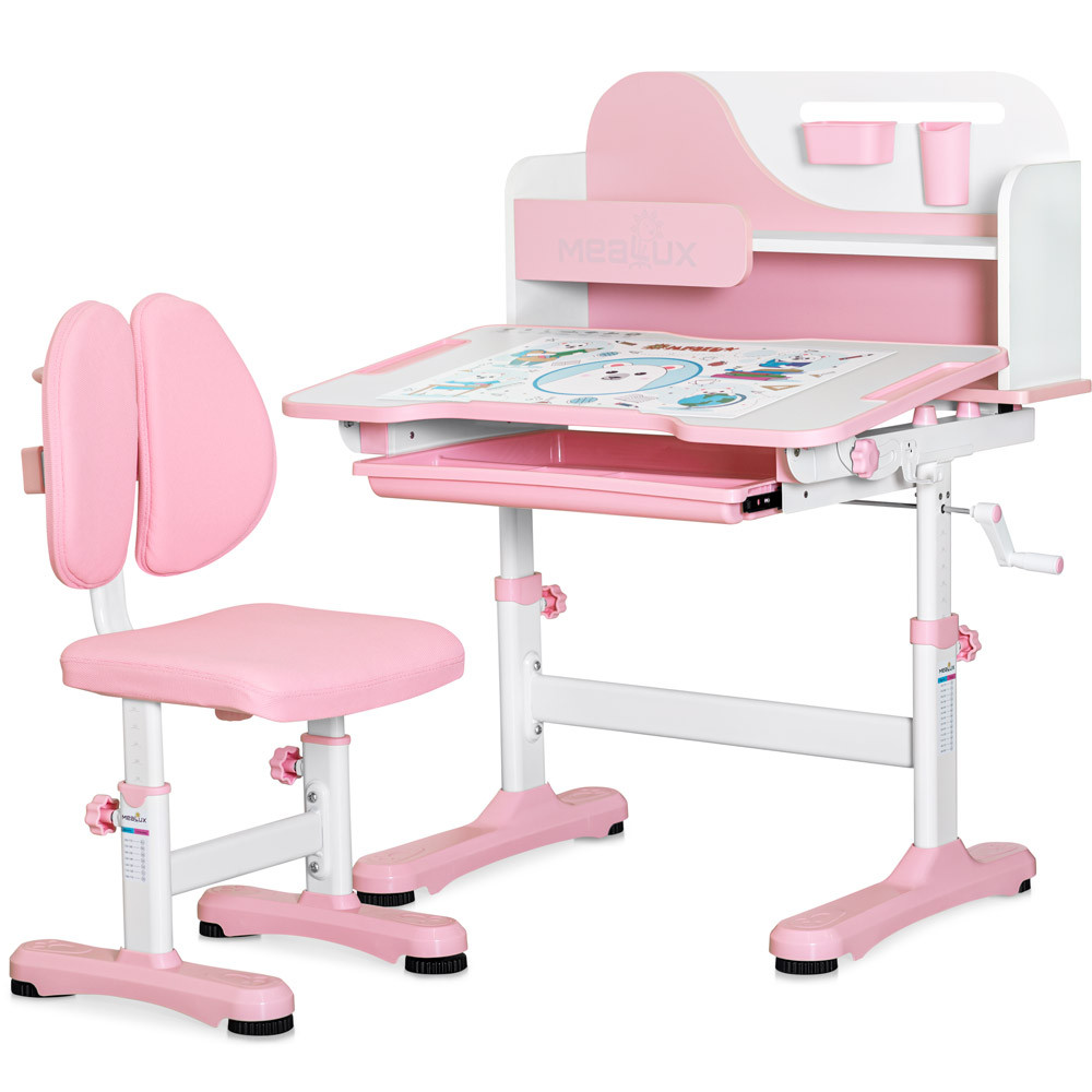 Комплект меблів (стіл + стільчик + полиця) Mealux Wave Pink (арт. BD-31 PN)