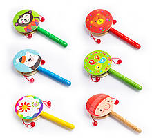 Дерев'яне брязкальце барабан для дітей