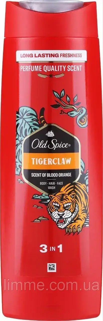 Шампунь и гель для душа Old Spice Tigerclaw 3 в 1 для мужчин