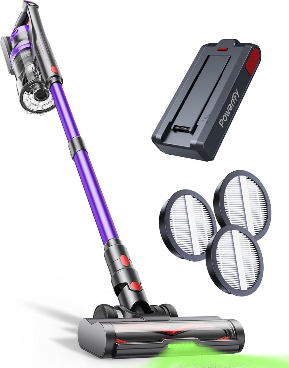 Бездротовий пилосос Powerffy Knight 10 з акумулятором і 3 HEPA фільтрами