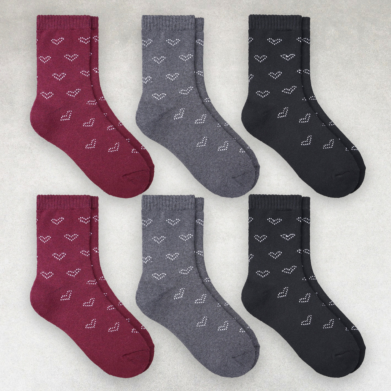 Шкарпетки зимові жіночі 6 пар махрові «Сердечки» розмір 36-41 арт. 320.6, фото 1