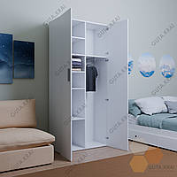 Шафа для одягу в сучасному стилі з мікроліфтом і полицями з ДСП Двостулкова шафа в спальню або передпокій 80 см