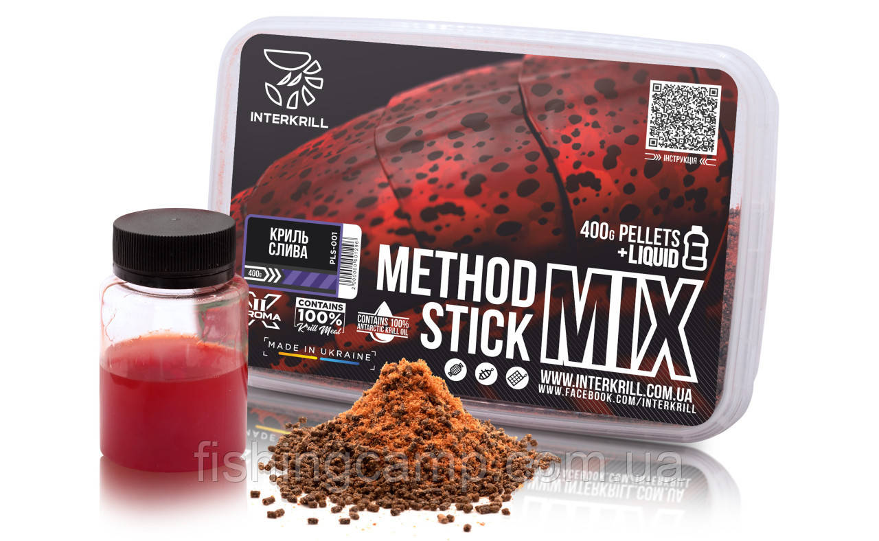 Пелетс INTERKRILL Method Stick Mix Криль-Слива 400г, фото 1