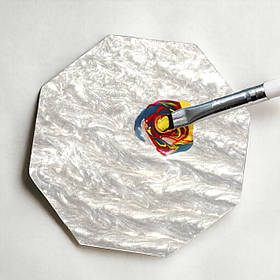 Мармурова палітра для змішування фарб, гелів, гель лаків та інших матеріалів (8см.), Восьмикутник А353