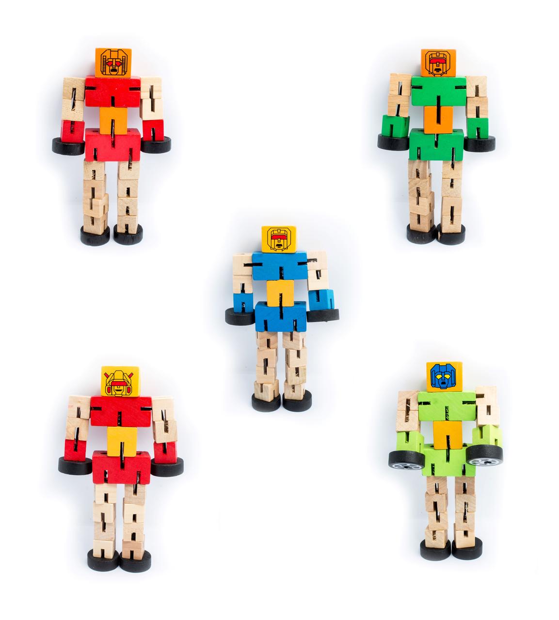 Дитяча дерев'яна іграшка робот середній, фото 1