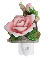Світильник-нічник настінний в розетку "Троянда" з порцеляни від італійського бренду Pavone