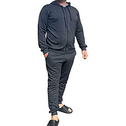 Сірий чоловічий костюм із кофтою на блискавці виробництва Туреччина Розміри: 44,46,48,50 (18040-2)