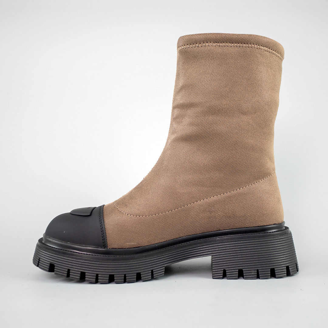 Черевики демісезонні з текстилю з прогумованим носком без застібок та байковою підкладкою