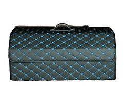 Органайзер для багажника автомобіля з кришкою, Екошкіра, Розмір XL, Blue rhomb