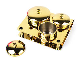 Набір (3 шт.) золотих контейнерів різних розмірів для прикрас, декору для нігтів, змішування різних матеріалів