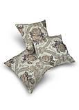 Комплект декоративних подушок Firanka Flowers 38х38см 2шт 38х27см 1шт бежевий з коричневим і сірим  (п_0804), фото 2