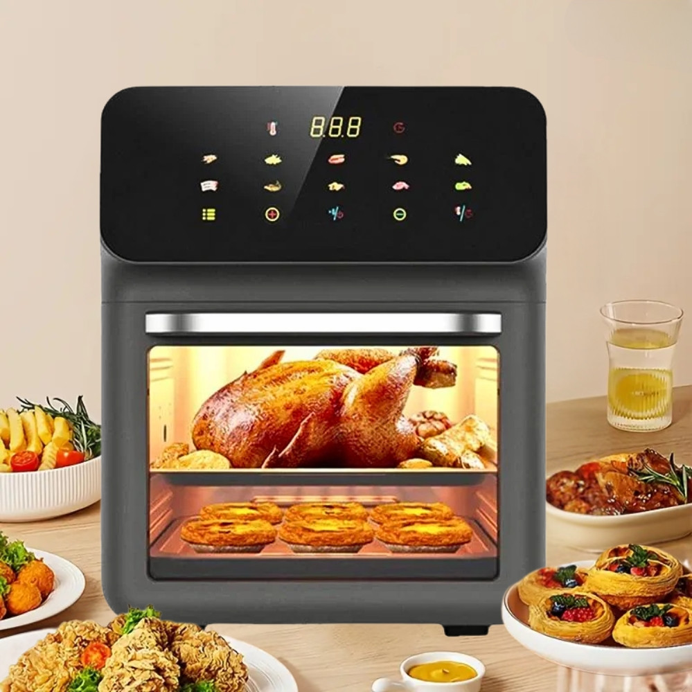 Безмасляна аерофритюрниця 12л Hoffmans HM-786 аерогриль мультипіч з таймером 2400W для дому, фото 1