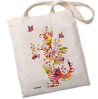 Екошопер BookOpt BK4050 Грайливий кіт з метеликом бежевий  HS