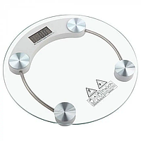 Ваги електронні підлогові скляні круглі прозорі Цифрові ваги з дисплеєм до 150 кг Toki Shopi