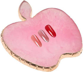 Рожева палітра у формі яблука для змішування фарб, гелів, гель лаків та інших матеріалів (8,5х8,7см.), 384