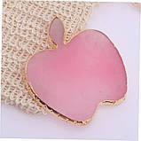 Рожева палітра у формі яблука для змішування фарб, гелів, гель лаків та інших матеріалів (8,5х8,7см.), 384, фото 3