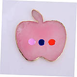 Рожева палітра у формі яблука для змішування фарб, гелів, гель лаків та інших матеріалів (8,5х8,7см.), 384, фото 5