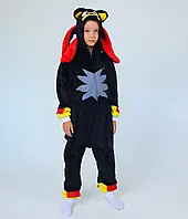 Кигуруми Соник(Шэдоу) чёрный стильная пижама для детей Shadow с капюшоном