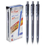 Ручка масляна автоматична чорна 10км Writo-meter Flair 1311, фото 2