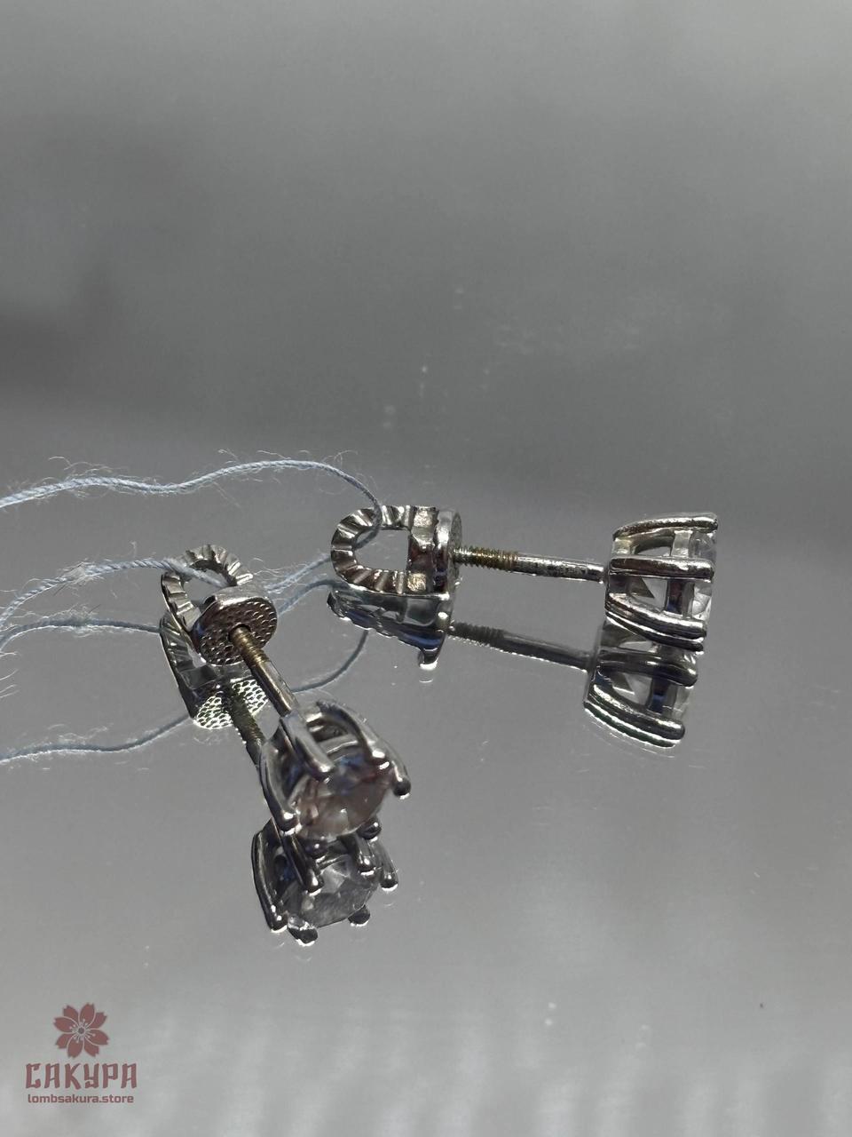 Золоті Сережки зі вставкою цирконій, фото 1